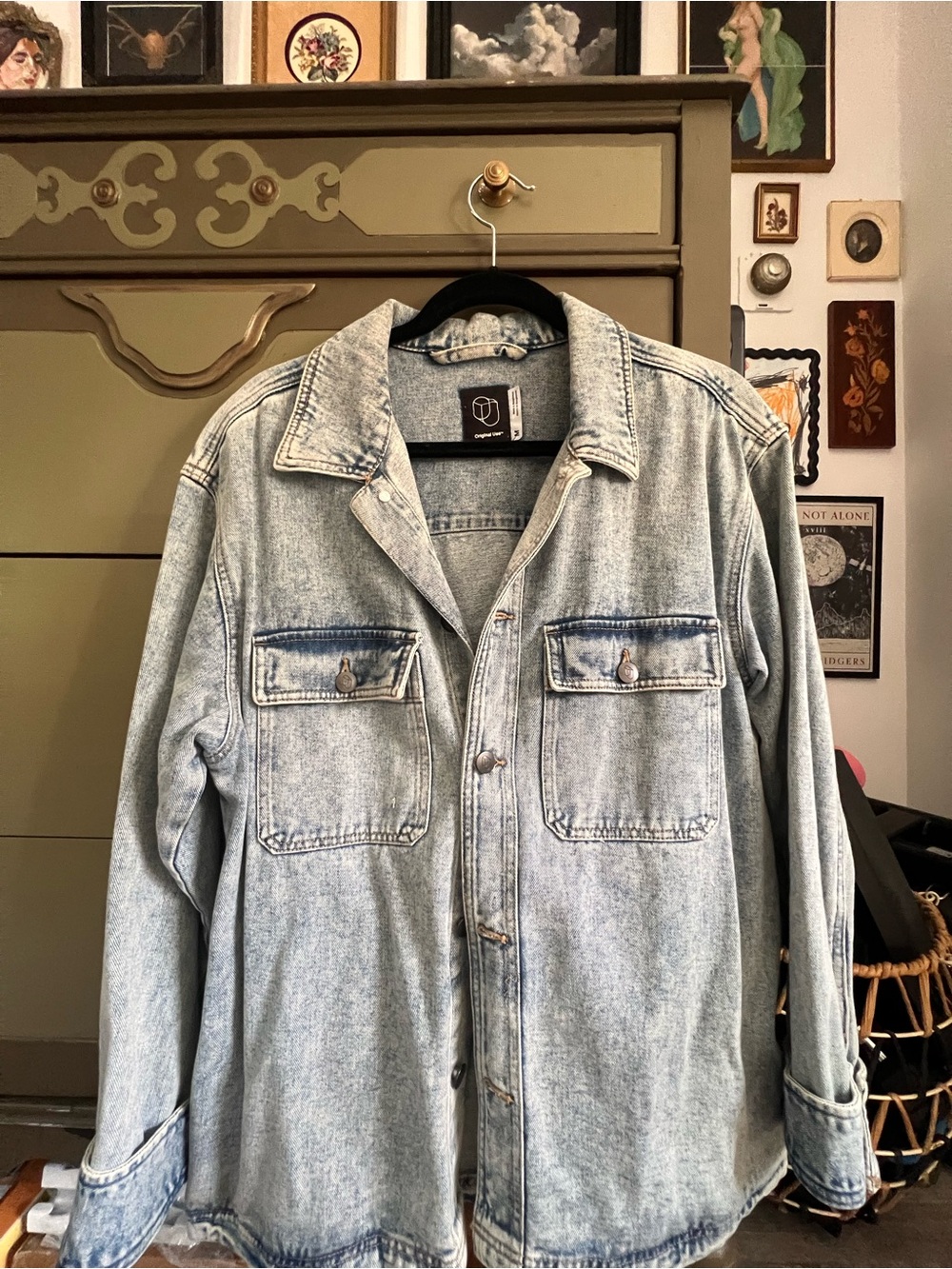 Light Blue Women's Denim Shirt Jacket by Unbranded